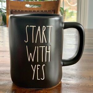 New Rae Dunn “Start with Yes” Black Mug